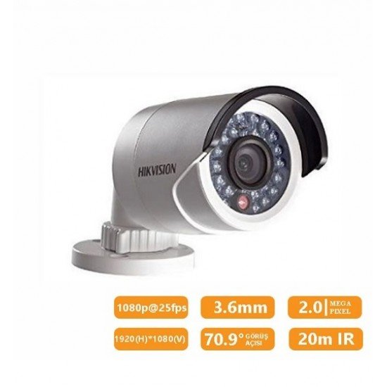 Haikon DS-2CE16D0T-IR 2Mp 3.6Mm HD-TVI Analog Bullet Kamera