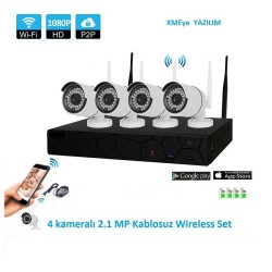 Kablosuz Wifi Kamera Seti 4 Kamerali 