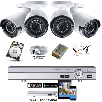 Güvenlik Kamera Sistemi Paketi 4 
