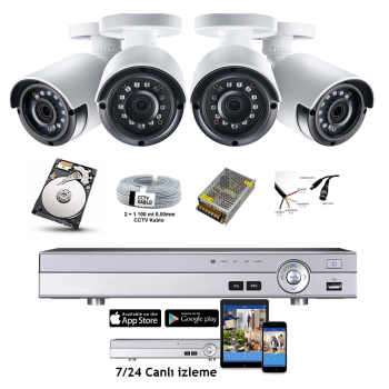 Güvenlik Kamera Sistemi Paketi 4 