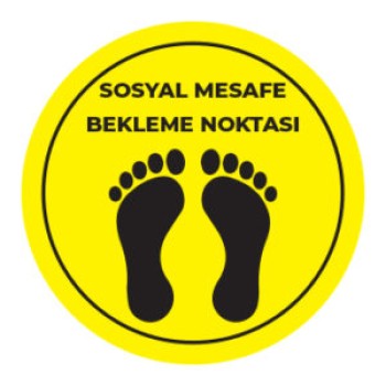 Sosyal Mesafe Bekleme Noktası Sticker Sari 