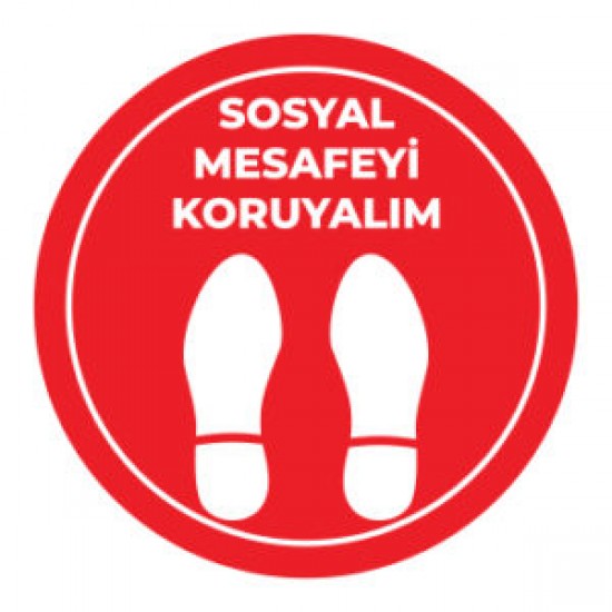 Sosyal Mesafe Adım Etiketi