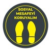 Sosyal Mesafe Adım Etiketi Siyah 