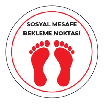 Sosyal Mesafe Bekleme Noktası Sticker Beyaz 