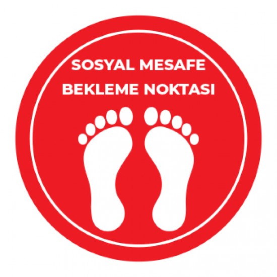 Sosyal Mesafe Bekleme Noktası Sticker kırmızı