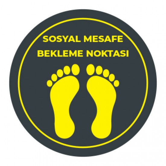 Sosyal Mesafe Bekleme Noktası Sticker siyah