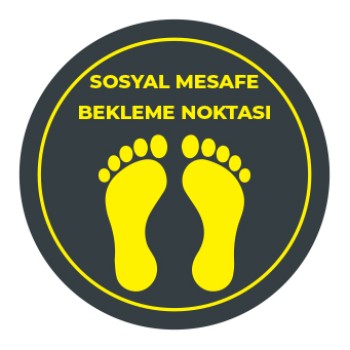 Sosyal Mesafe Bekleme Noktası Sticker Siyah 