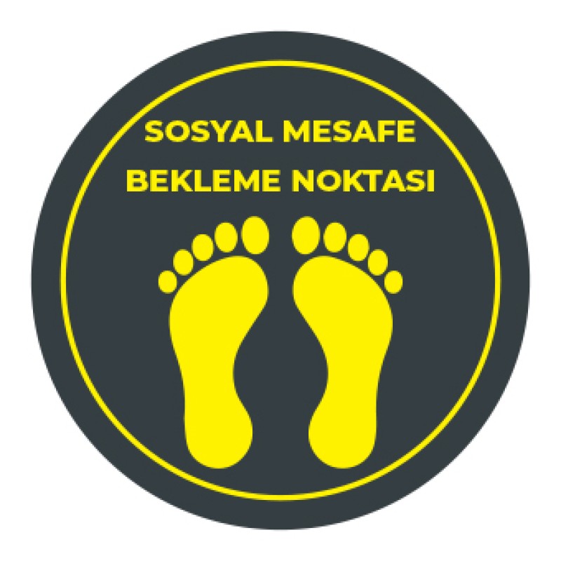Sosyal Mesafe Bekleme Noktası Sticker Siyah fiyat teklifi al