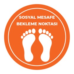 Sosyal Mesafe Bekleme Noktası Sticker Turuncu 
