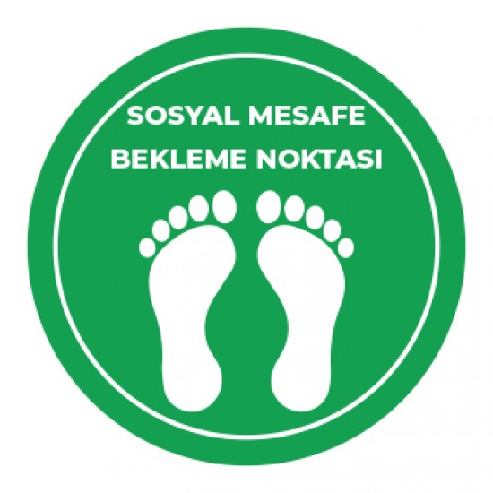 Sosyal Mesafe Bekleme Noktası Sticker Yesil