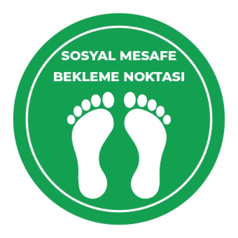 Sosyal Mesafe Bekleme Noktası Sticker Yesil fiyat teklifi al