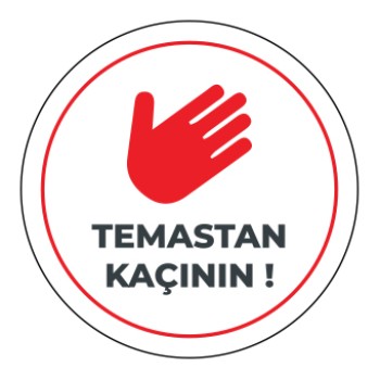Sosyal Mesafe Temastan Kacinin Sticker Beyaz 