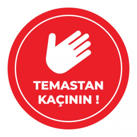 Sosyal Mesafe Temastan Kacinin sticker kirmizi