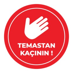 Sosyal Mesafe Temastan Kacinin Sticker Kirmizi 