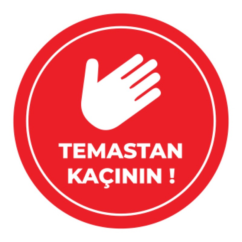 Sosyal Mesafe Temastan Kacinin Sticker Kirmizi fiyat teklifi al