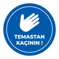 Sosyal Mesafe Temastan Kacinin Sticker Mavi 