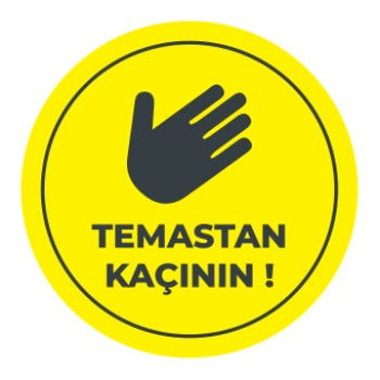 Sosyal Mesafe Temastan Kacinin Sticker Sari 