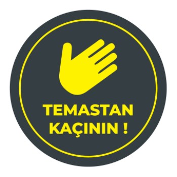 Sosyal Mesafe Temastan Kacinin Sticker Siyah 
