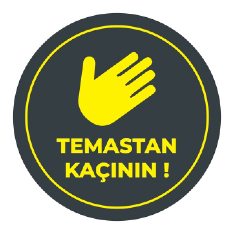 Sosyal Mesafe Temastan Kacinin Sticker Siyah fiyat teklifi al