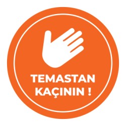 Sosyal Mesafe Temastan Kacinin Sticker Turuncu 