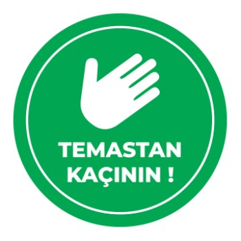 Sosyal Mesafe Temastan Kacinin Sticker Yesil 