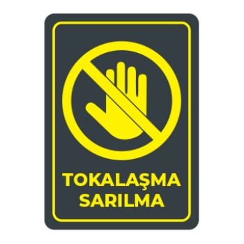 Sosyal Mesafe Tokalasma Sarilma Sticker Siyah 