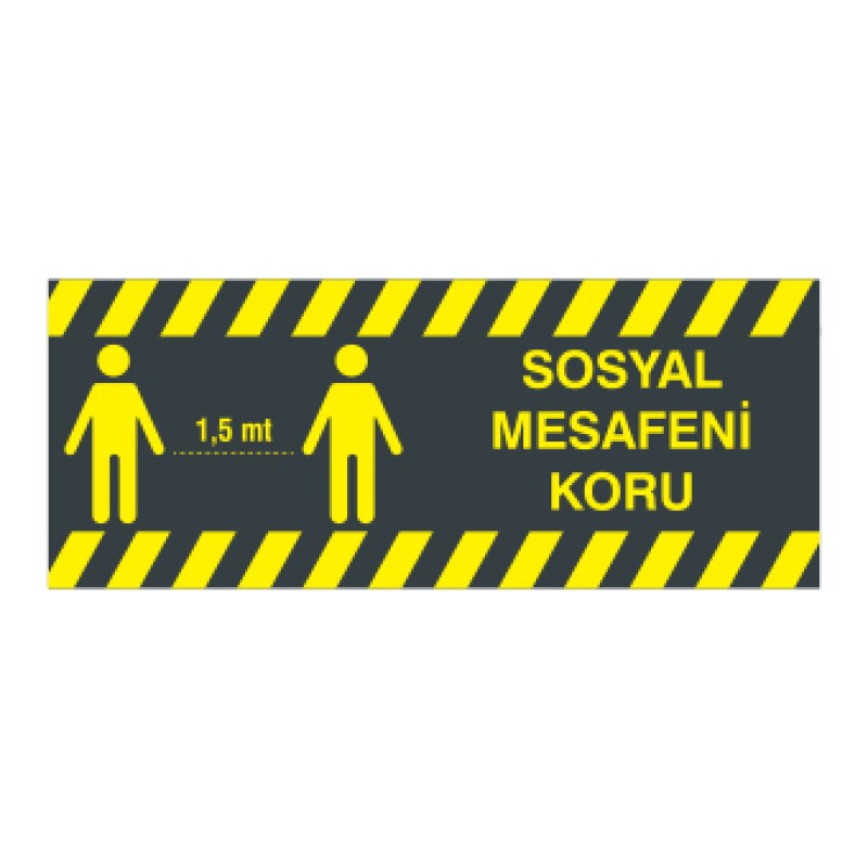 Sosyal Mesafe Uyarici Bant Siyah fiyat teklifi al