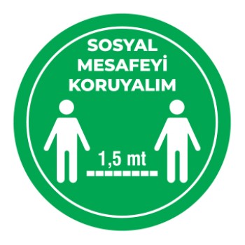 Sosyal Mesafemizi Koruyalım Sticker 1,5 Metre Yesil 