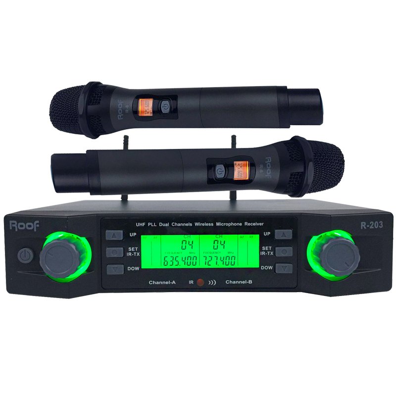 Roof R-203 2 El 2 Kanal Uhf Kablosuz Telsiz Mikrofon fiyat teklifi al