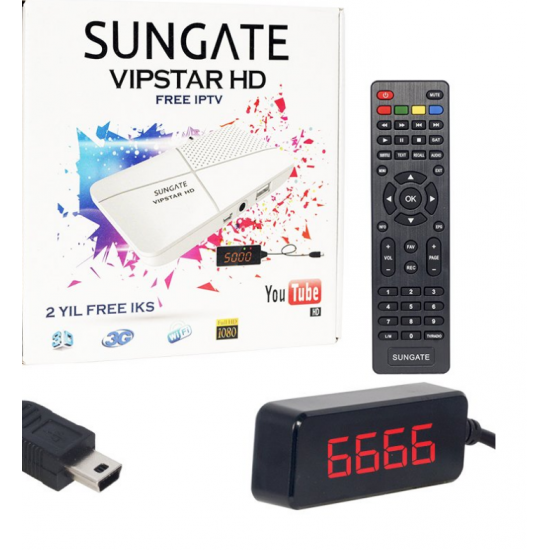 Sungate Vipstar Full HD Uydu Mini Alıcısı kumanda