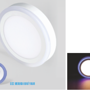 20 W Okyanus Sıva Üstü Led Panel Gece Mavi Yanar 