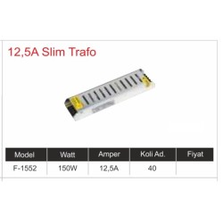 12 Volt 12,5 Amper Slim Trafo 