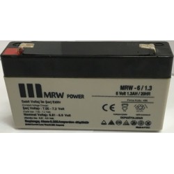 6 Volt 1.3Ah Kuru Bakımsız Akü 