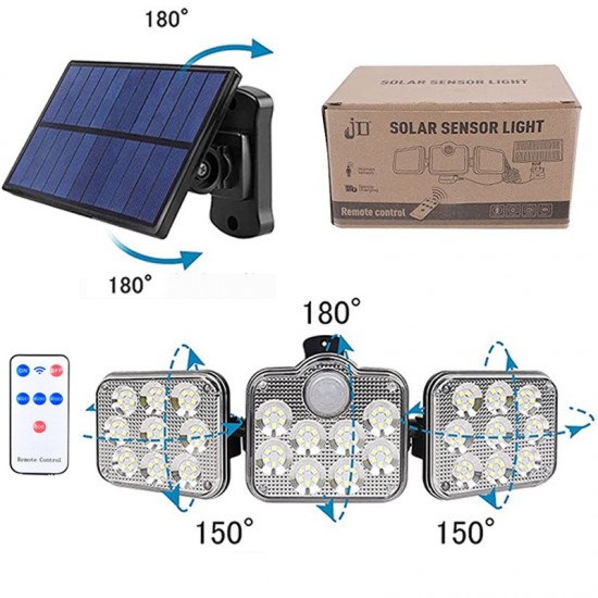 Sensörlü 138 Ledli Solar Lamba 