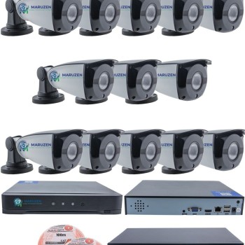 IP Kamera Seti - 13 IP Kamera - 16 Kanal NVR - 16 Port POE Switch, 3 TB Disk, Gece Görüşlü (IR)