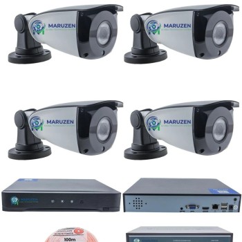 IP Kamera Seti - 4 IP Kamera - 10 Kanal NVR - 4 Port POE Switch, 500 GB Disk, Gece Görüşlü (IR)