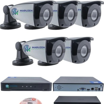 IP Kamera Seti - 5 IP Kamera - 10 Kanal NVR - 8 Port POE Switch, 500 GB Disk, Gece Görüşlü (IR)