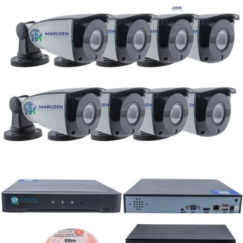 IP Kamera Seti - 8 IP Kamera - 10 Kanal NVR - 8 Port POE Switch, 2 TB Disk, Gece Görüşlü (IR)