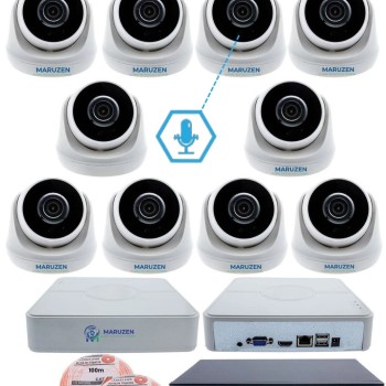 Sesli 10 Kameralı IP Dome Güvenlik Kamerası Seti 4MP Ultra HD, 30m Gece Görüş, Ses Alma, Uzaktan İzleme