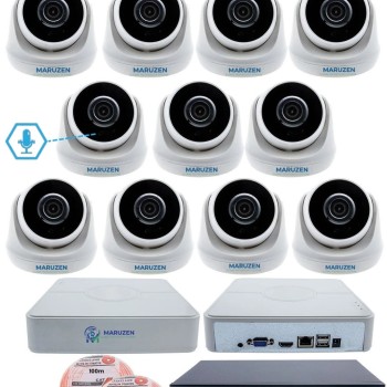 Sesli 11 Kameralı IP Dome Güvenlik Kamerası Seti 4MP Ultra HD, 30m Gece Görüş, Ses Alma, Uzaktan İzleme