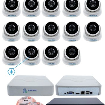 Sesli 14 Kameralı IP Dome Güvenlik Kamerası Seti 4MP Ultra HD, 30m Gece Görüş, Ses Alma, Uzaktan İzleme