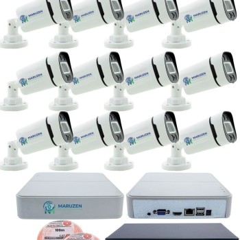 12 Kameralı Güvenlik IP Kamera Seti - 4MP Dış Mekan Kamera, 3.6mm Lens, H.265+, PoE, 2TB HDD