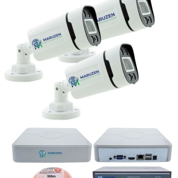 3 'lü Güvenlik IP Kamera Seti - 4MP Dış Mekan Kamera, 3.6mm Lens, H.265, PoE, Warm IR Gece Görüşü