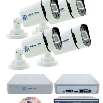 4'lu Güvenlik IP Kamera Seti - 4MP Dış Mekan Kamera, 3.6mm Lens, H.265, PoE, Warm IR Gece Görüşü