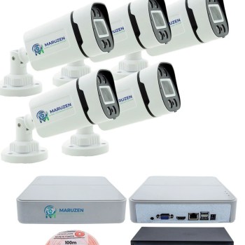 5'li Güvenlik IP Kamera Seti - 4MP Dış Mekan Kamera, 3.6mm Lens, H.265, PoE, Warm IR Gece Görüşü