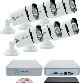 6'lı Güvenlik IP Kamera Seti - 4MP Dış Mekan Kamera, 3.6mm Lens, H.265, PoE, Warm IR Gece Görüşü