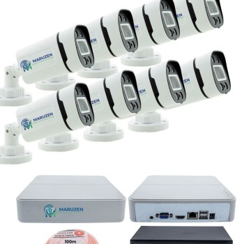 8'li Güvenlik IP Kamera Seti - 4MP Dış Mekan Kamera, 3.6mm Lens, H.265, PoE, Warm IR Gece Görüşü