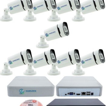 9 Kameralı Güvenlik IP Kamera Seti - 4MP Dış Mekan Kamera, 3.6mm Lens, H.265+, PoE, Gece Renkli