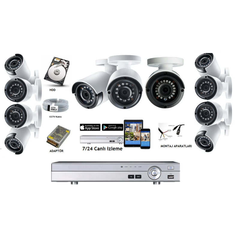 Güvenlik Kamera Sistemi Paketi 13 fiyat teklifi al