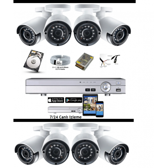 Güvenlik Kamera Sistemi Paketi 8
